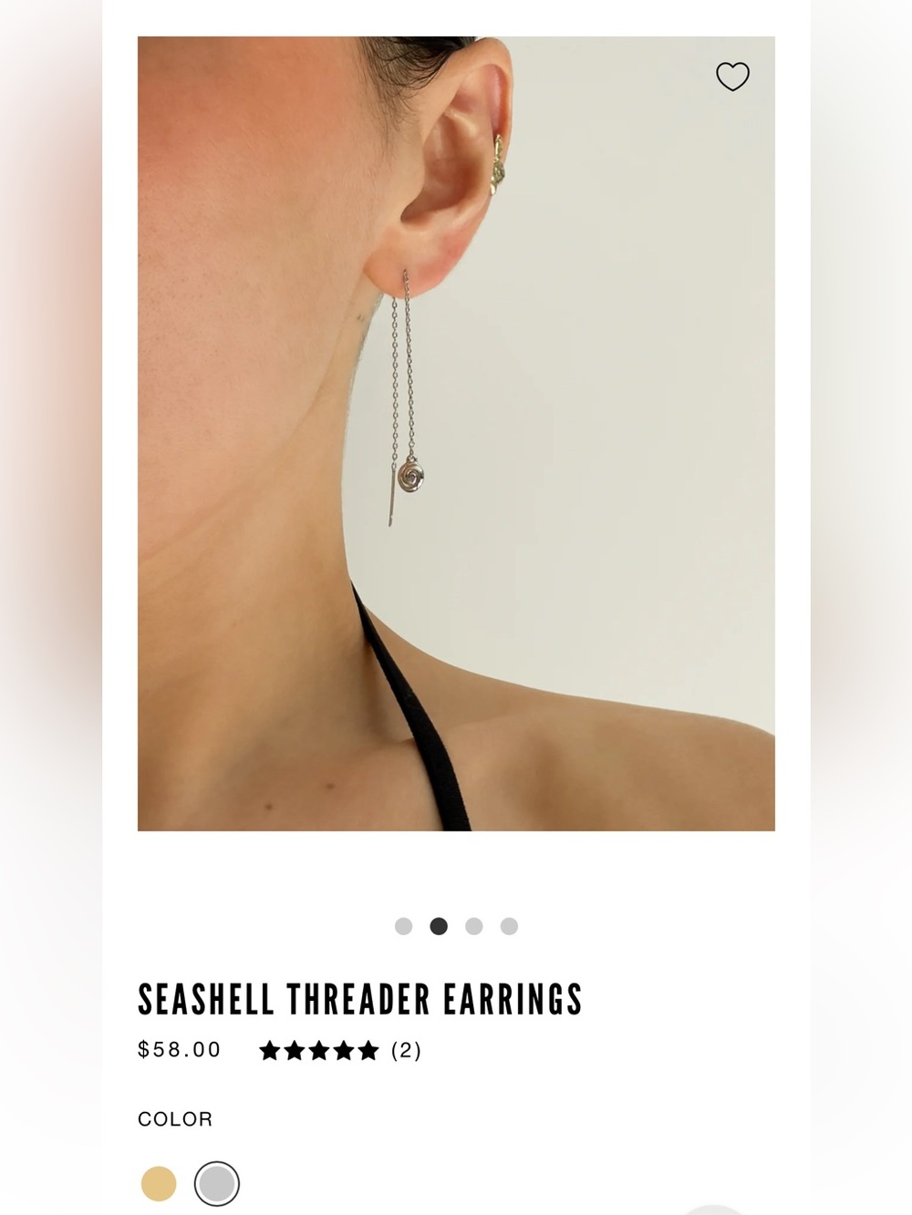 Luv Aj Silver Seashell Threader Earrings